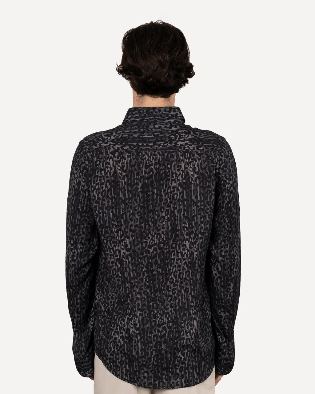 CAMICIA ANIMALIER A MANICA LUNGA IN VISCOSA