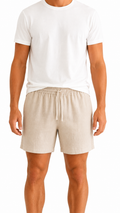 PANTALONCINO BEIGE 100% LINO