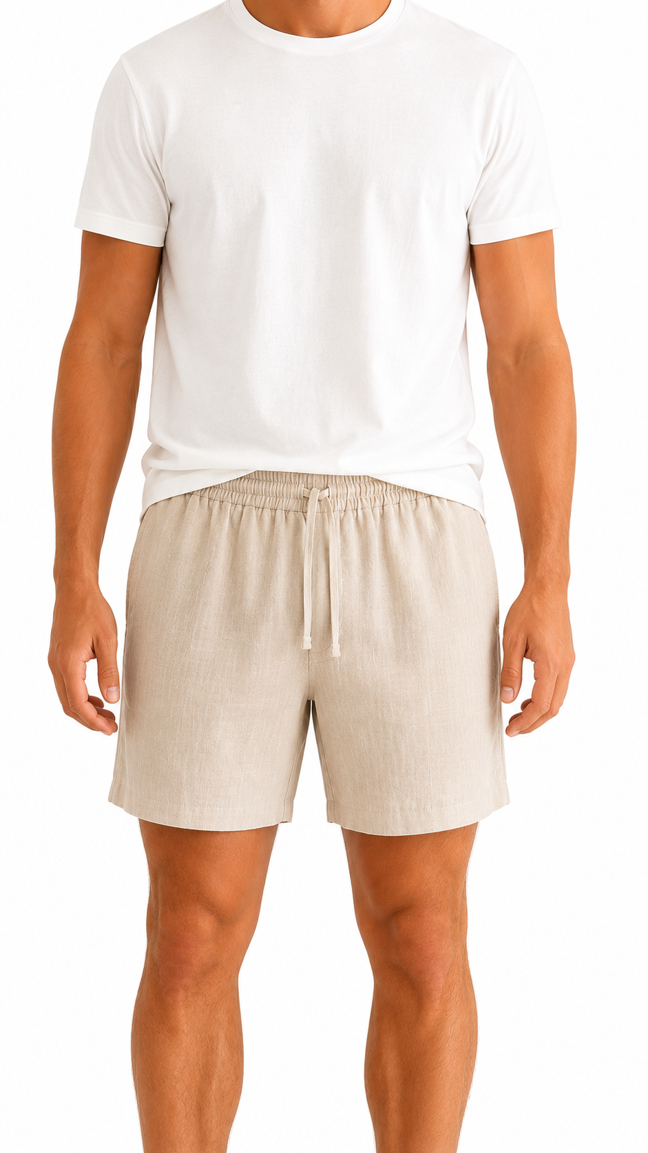 PANTALONCINO BEIGE 100% LINO