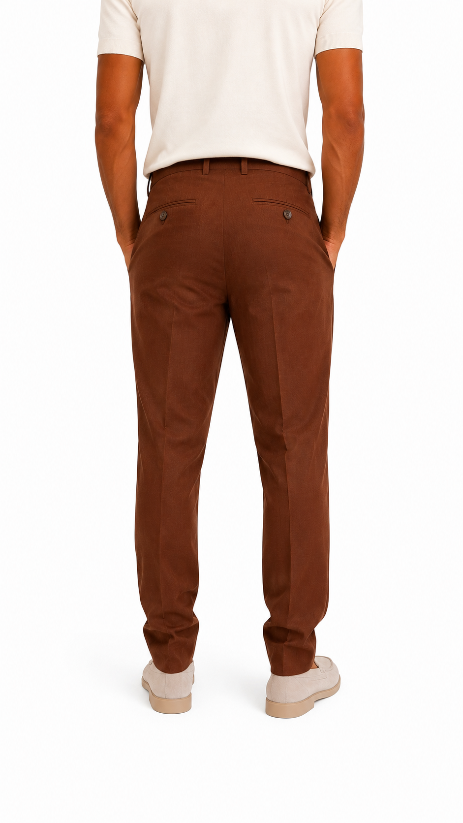PANTALONE IN LINO MARRONE