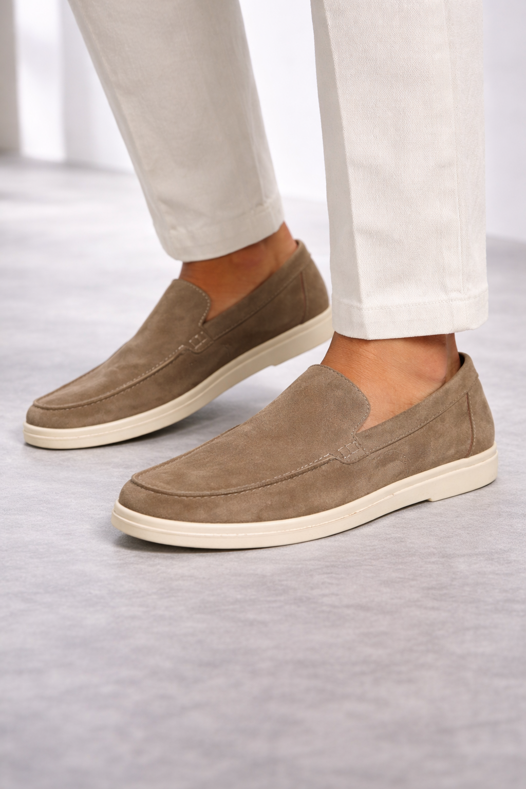 MOCASSINO TULUM IN CAMOSCIO TAUPE