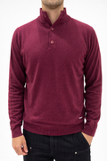 MAGLIONE MEZZO COLLO CON BOTTONI MISTO CACHEMIRE