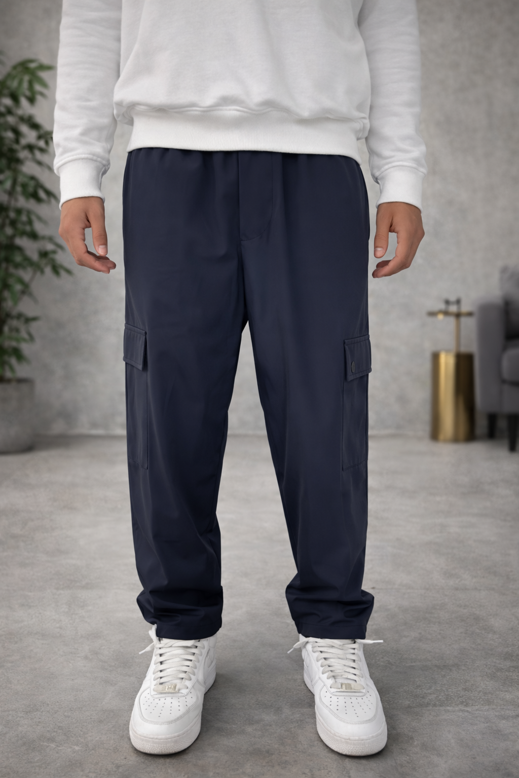 PANTALONE CON TASCONI RUBBER TESSUTO TECNICO Why Not Brand BLU
