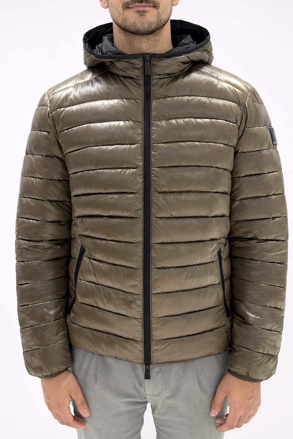 GIUBBOTTO CON ZIP TERMOSALDATE E CAPPUCCIO