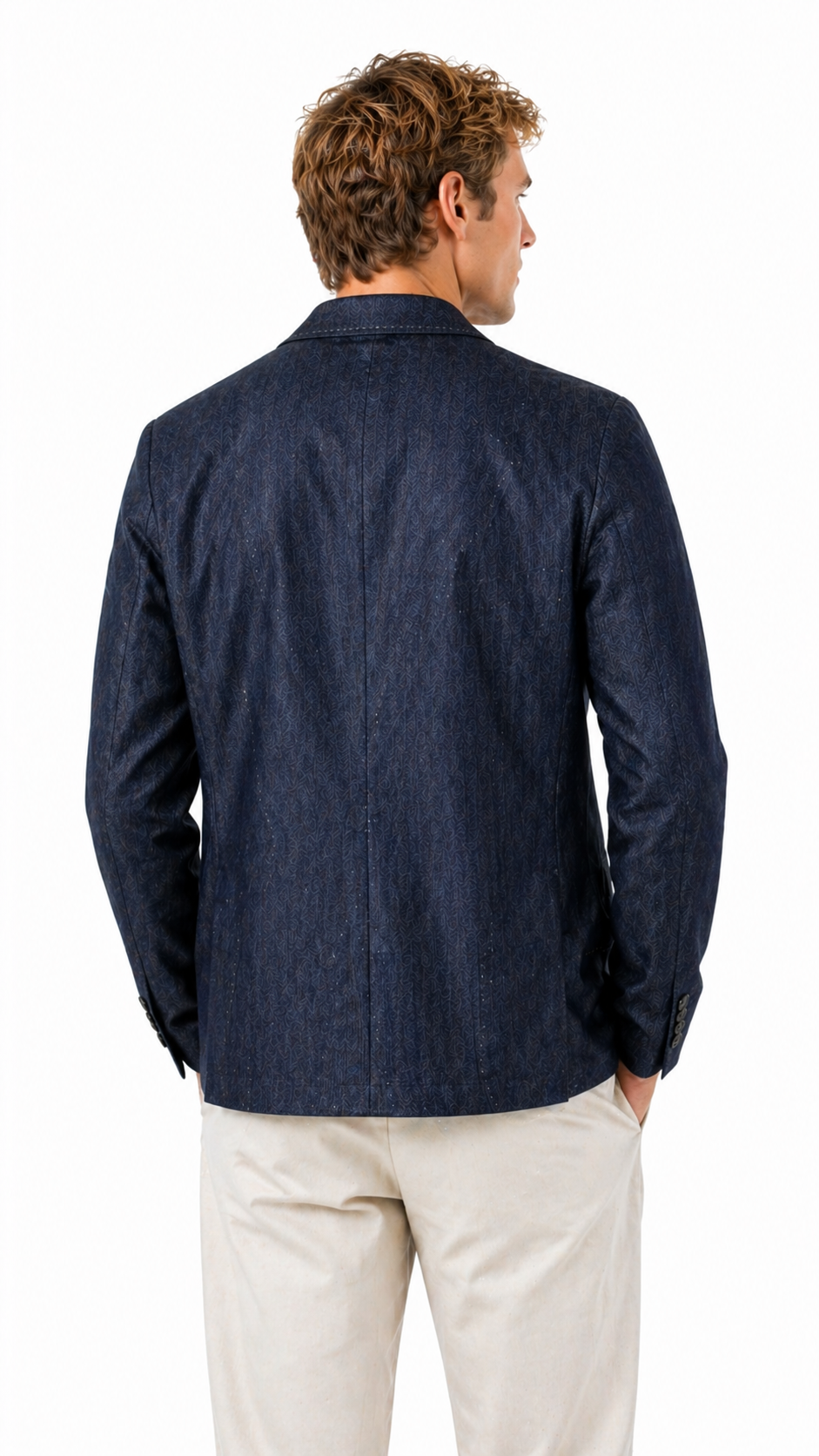 GIACCA MONOPETTO IN CHAMBRAY