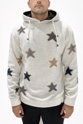 MAGLIONE CON CAPPUCCIO E FANTASIA A STELLE