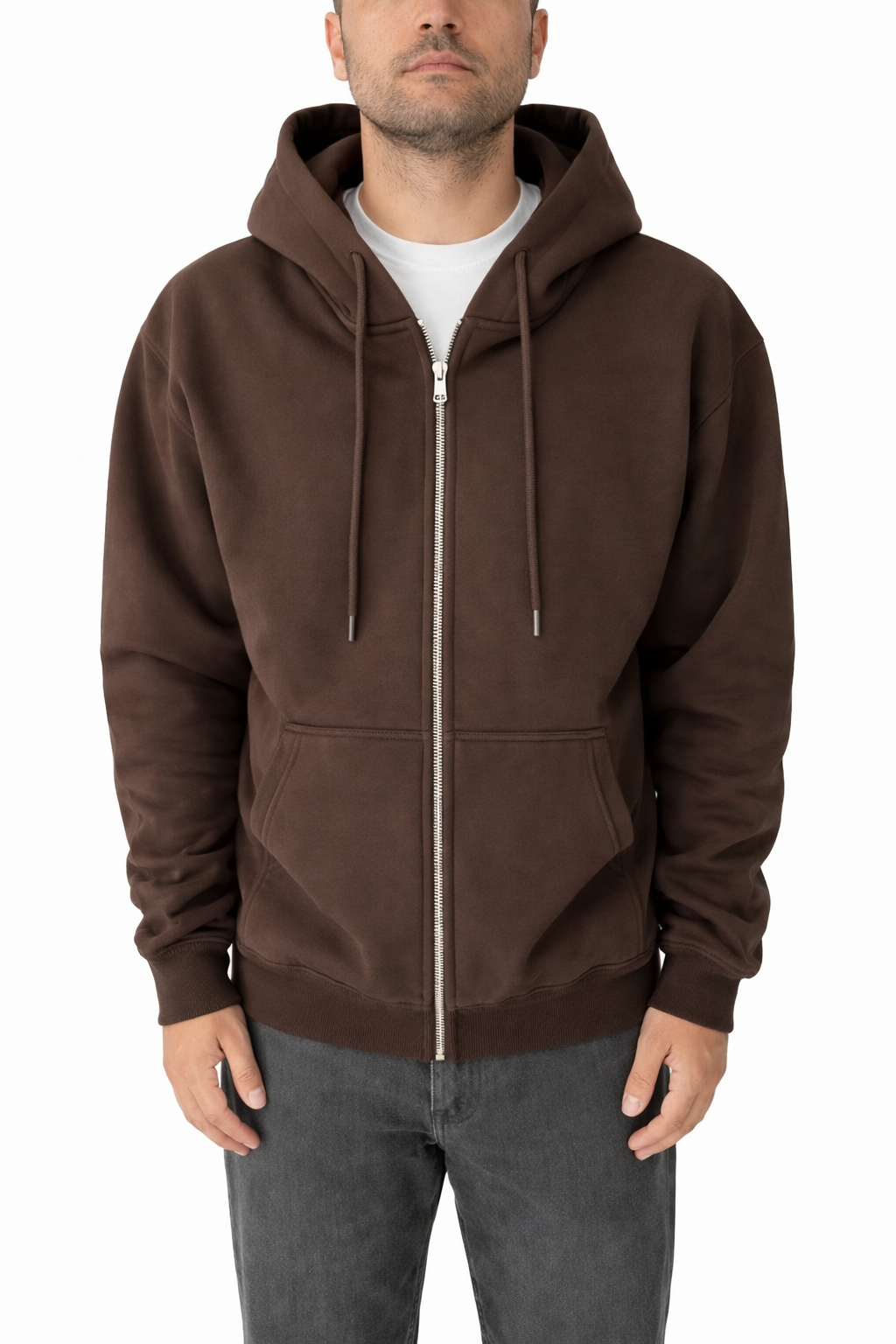 FELPA CON CAPPUCCIO E ZIP
