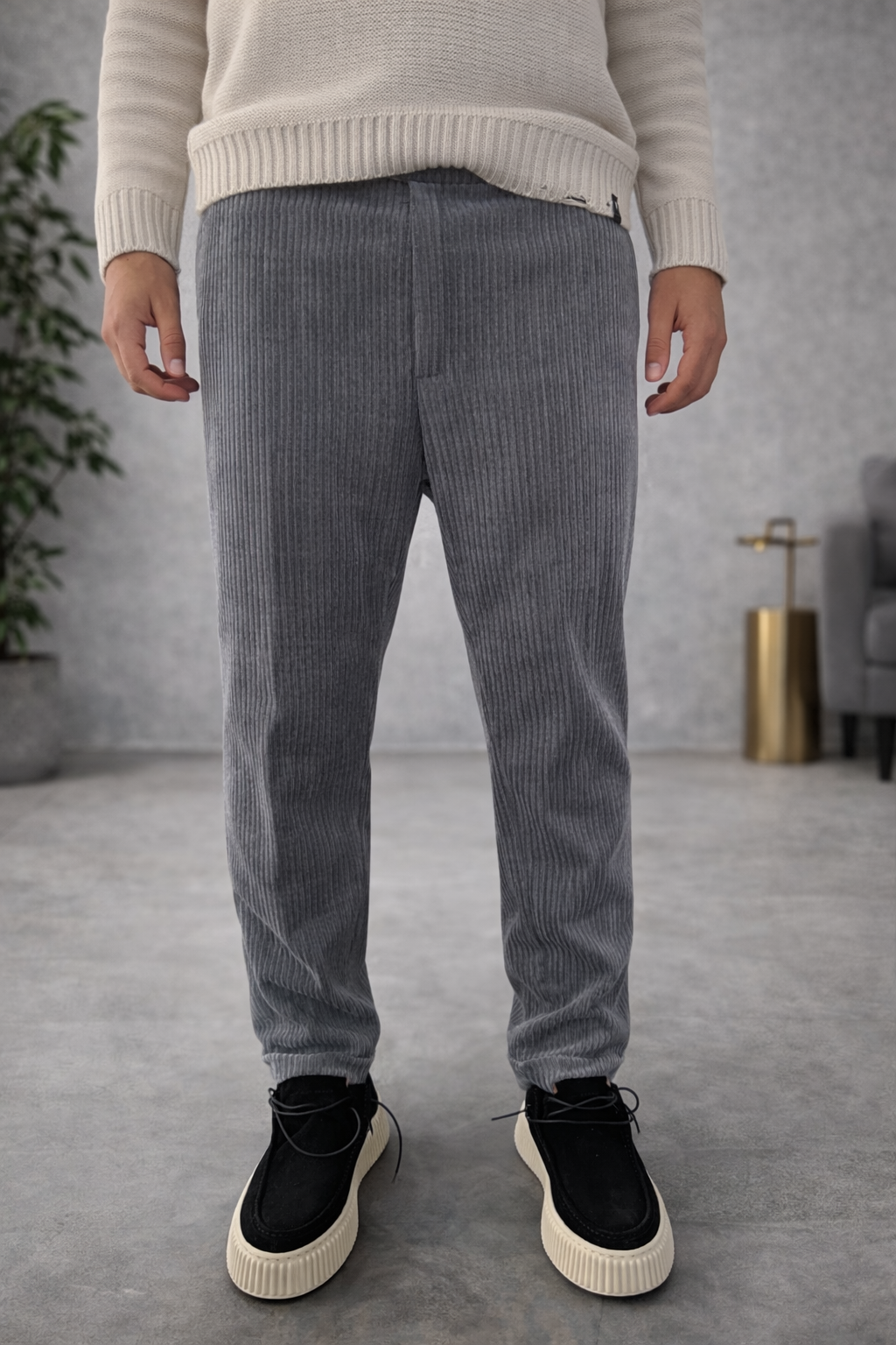 PANTALONE NEWMAN VELVET Why Not Brand GRIGIO