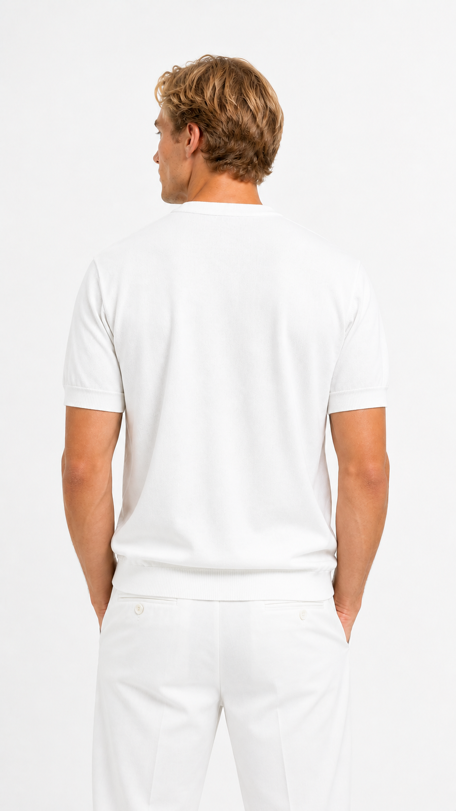 MAGLIA IN FILO SERAFINO 3 BOTTONI | BIANCO