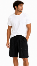 PANTALONCINO NERO 100% LINO