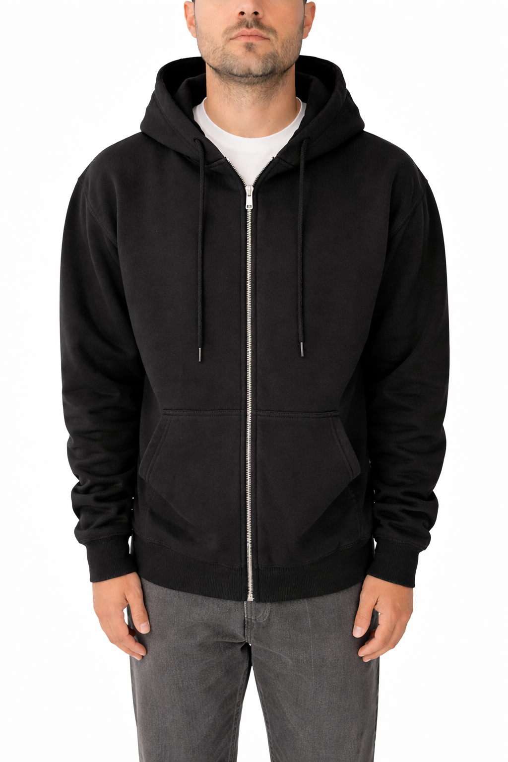 FELPA CON CAPPUCCIO E ZIP