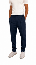 PANTALONE IN LINO BLU