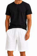 PANTALONCINO BIANCO 100% LINO