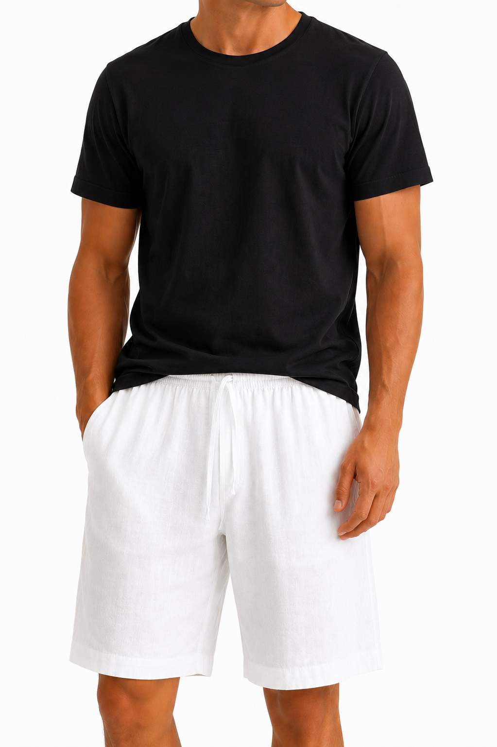 PANTALONCINO BIANCO 100% LINO